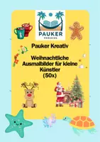 Vorschau - Mal- und Bastelvorlagen - Pauker Kreativ – Weihnachtliche Ausmalbilder für kleine Künstler (50x) - Deckblatt