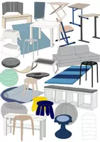 Vorschau - selbst erstellte Cliparts/Grafiken - 29 Cliparts Paket flexibles Sitzen - flexible seating - Deckblatt