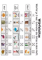 Vorschau - Arbeitsblätter - Würfelsätze / Würfelspiel Herbst - Deutsch/DaF/DaZ - Wortspiel - Seite 1