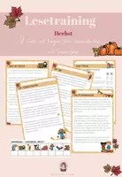 Vorschau - Arbeitsblätter - Herbstliches Lesetraining mit Fragen zum Textverständnis - Deckblatt