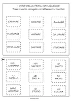 anteprima - Esercizi - I verbi della prima coniugazione: leggi, ritaglia e incolla - Pagina 1