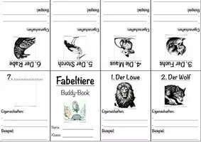 Vorschau - Mal- und Bastelvorlagen - Fabeltiere Buddy-Book (inkl. Lösungen) - Deckblatt