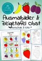 Vorschau - Arbeitsblätter - Ausmalbilder Obst (mit Zeigetafel) - Deckblatt