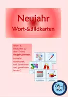 Vorschau - Bildkarten - Wort- und Bildkarten Thema Neujahr/Silvester - Deckblatt