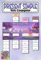 Vorschau - Stationenlernen - Present simple and Present Continuous Verb Conjugator Pack - Seite 1