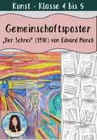 Vorschau - Arbeitsblätter - Gemeinschaftsbild / Kooperatives Poster - "Der Schrei" von Edvard Munch - Deckblatt