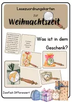 Vorschau - Spiele - Lesezuordnung zur Weihnachtszeit „Was ist in dem Geschenk“ - Deckblatt