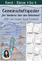 Vorschau - Arbeitsblätter - Gemeinschaftsbild / Kooperatives Poster - "Der Wanderer über dem Nebelmeer" von Caspar David Friedrich - Deckblatt