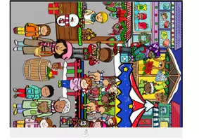 Vorschau - Arbeitsblätter - Wimmelbild Weihnachten, Weihnachtsmarkt Kindergarten, Grundschule, Förderschule, daZ - Seite 3