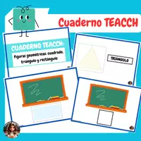 Vista previa - Refuerzo / NEE / Materiales de apoyo - CUADERNO TEACCH: rectangulo, cuadrado y triangulo - Portada