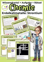 Vorschau - Stundenentwürfe - Erdalkalimetalle: Strontium Wissenskartei Steckbrief Quizze - Deckblatt