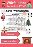 Vorschau - Arbeitsblätter - Würfelsätze / Würfelspiel Weihnachten - Deutsch/DaF/DaZ - Wortspiel - Deckblatt