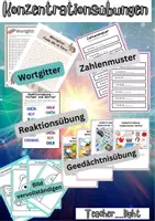 Vorschau - Arbeitsblätter - Konzentrationsübungen-Fokus/Aufmerksamkeit/Konzentration - Deckblatt