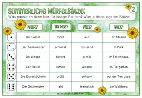 Vorschau - Spiele - Würfelsätze zum Thema Sommer - Seite 3