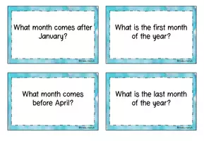 Vista previa - Unidades / Secuencias / Situaciones de Aprendizaje - Months Of The Year Question Cards - página 3