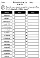 Vorschau - Arbeitsblätter - Zusammengesetzte Adjektive | Deutsch 2. Klasse - Seite 1