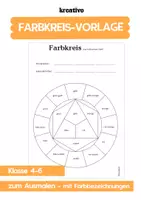 Vorschau - Arbeitsblätter - Farbkreis zum Ausmalen - mit Farbbezeichnungen - Deckblatt