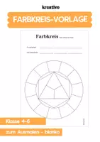 Vorschau - Arbeitsblätter - Farbkreis zum Ausmalen - Kopiervorlage - Deckblatt