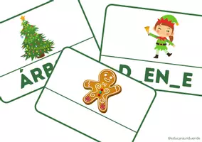 Vista previa - Tarjetas / Manipulativos - Conciencia fonológica y lectoescritura navidad - Portada