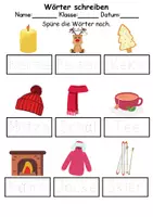 Vorschau - Arbeitsblätter - Weihnachten Wörter und Sätze schreiben und Silben DaZ/DaF, deutsch - Seite 2