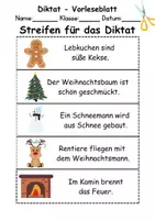 Vorschau - Arbeitsblätter - GRATIS - Diktat Thema Weihnachten - DaZ/DaF, Deutsch (Klasse 1 bis 4) - Seite 1