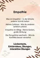 Vorschau - Arbeitsblätter - Empathie - Arbeitsblätter mit Erklärvideos, Lückentexten und Übungen - Deckblatt