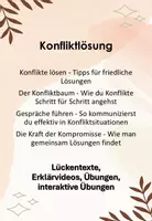 Vorschau - Arbeitsblätter - Konflikte lösen - Arbeitsblätter mit Erklärvideos, Lückentexten und Übungen - Deckblatt