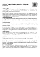 Vorschau - Arbeitsblätter - Konflikte lösen - Tipps für friedliche Lösungen - Deckblatt