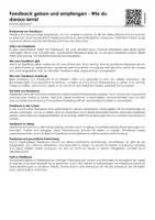 Vorschau - Arbeitsblätter - Feedback geben und empfangen - Wie du daraus lernst - Deckblatt