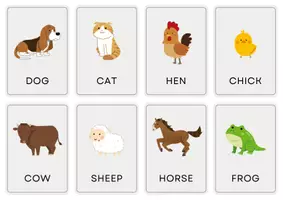 anteprima - Flashcard - FLASHCARDS ANIMALI IN INGLESE - Pagina 1