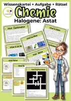 Vorschau - Stundenentwürfe - Halogene: Astat Wissenskartei + Steckbrief + Quizze - Deckblatt