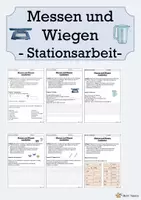 Vorschau - Arbeitsblätter - Messen und Wiegen - Stationsarbeit - Deckblatt