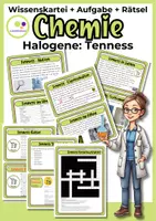 Vorschau - Stundenentwürfe - Halogene: Tenness Wissenskartei + Steckbrief + Quizze - Deckblatt