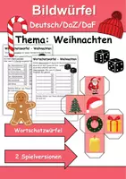 Vorschau - Arbeitsblätter - Bilderwürfel Weihnachten - DaZ/DaF, Deutsch (Spiel) - Deckblatt