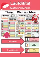 Vorschau - Arbeitsblätter - Laufdiktat / Schleichdiktat Weihnachten - DaZ/DaF, Deutsch (Diktat) - Deckblatt