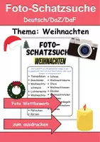 Vorschau - Spiele - GRATIS Foto-Schatzsuche Weihnachten - DaZ/DaF, Deutsch (Klassenspiel) - Deckblatt