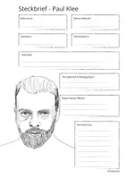 Vorschau - Arbeitsblätter - Steckbrief Paul Klee + Informationsblatt für Schüler - Seite 1