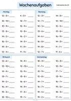Vorschau - Arbeitsblätter - Wochenaufgaben Addition und Subtraktion SonjaTeaches (1) - Seite 3