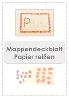 Vorschau - Mal- und Bastelvorlagen - Mappendeckblatt Klebeunterlage - WG 1. Klasse - Papier reißen - Deckblatt