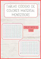 Vista previa - Refuerzo / NEE / Materiales de apoyo - Tablas hasta el 1000 código de colores material Montessori - Portada