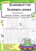 Vorschau - Arbeitsblätter - Schreiben lernen Teil 3 - orientiert an Karibu 1 Version 2024 - in Grundschrift - Deckblatt
