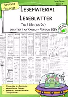 Vorschau - Arbeitsblätter - Leseblätter zu Karibu 1 (Version 2024) – in deutscher Fibelschrift (Teil 2) | Lesetraining & Arbeitsblätter für Klasse 1 - Deckblatt