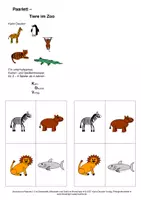 Vorschau - Spiele - Paarlett: Tiere im Zoo (Karten- und Gedächtnisspiel, Wortschatz, Grammatik: Akkusativ, Dativ) - Deckblatt