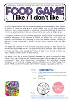 Vista previa - Unidades / Secuencias / Situaciones de Aprendizaje - Food Game Extended Version - I like /I don't like - página 1