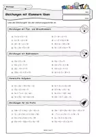 Vorschau - Arbeitsblätter - Übungsaufgaben: Gleichungen mit Klammern (differenziert) - Deckblatt
