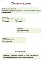 Aperçu - Préparation de séquence / Séquence complète - Eje el pasado en el presente - Costumbres hispanas - 2°GT - Page de couverture