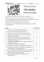 Vorschau - Arbeitsblätter - Azteken: Arbeitsblatt zur Terra-X-Dokumentation+LÖSUNGEN (Reihe: Söhne der Sonne) - Seite 1