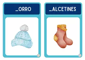 Vista previa - Tarjetas / Manipulativos - ¿Por qué letra empieza? Vocabulario invernal - página 2