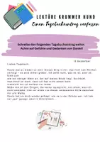 Vorschau - Arbeitsblätter - Schreibaufgabe Tagebucheintrag Krummer Hund - Seite 1