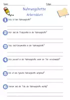 Vorschau - Arbeitsblätter - Nahrungskette Arbeitsblatt 1. & 2.Klasse Nahrungsnetz Arbeitsblatt mit Lösungen - Seite 1